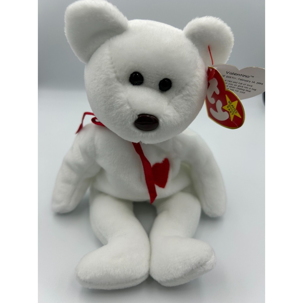 Rare Ty 4058 Valentino Bear Beanie Baby 1993/1994 multi errors